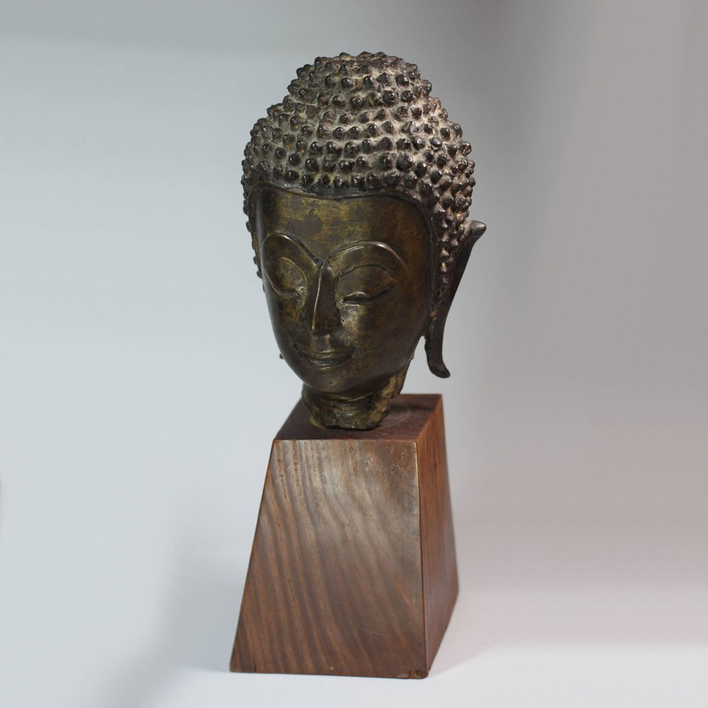 V555 Thai Bronze head of Buddha Gautama Sakyamuni, 16th century