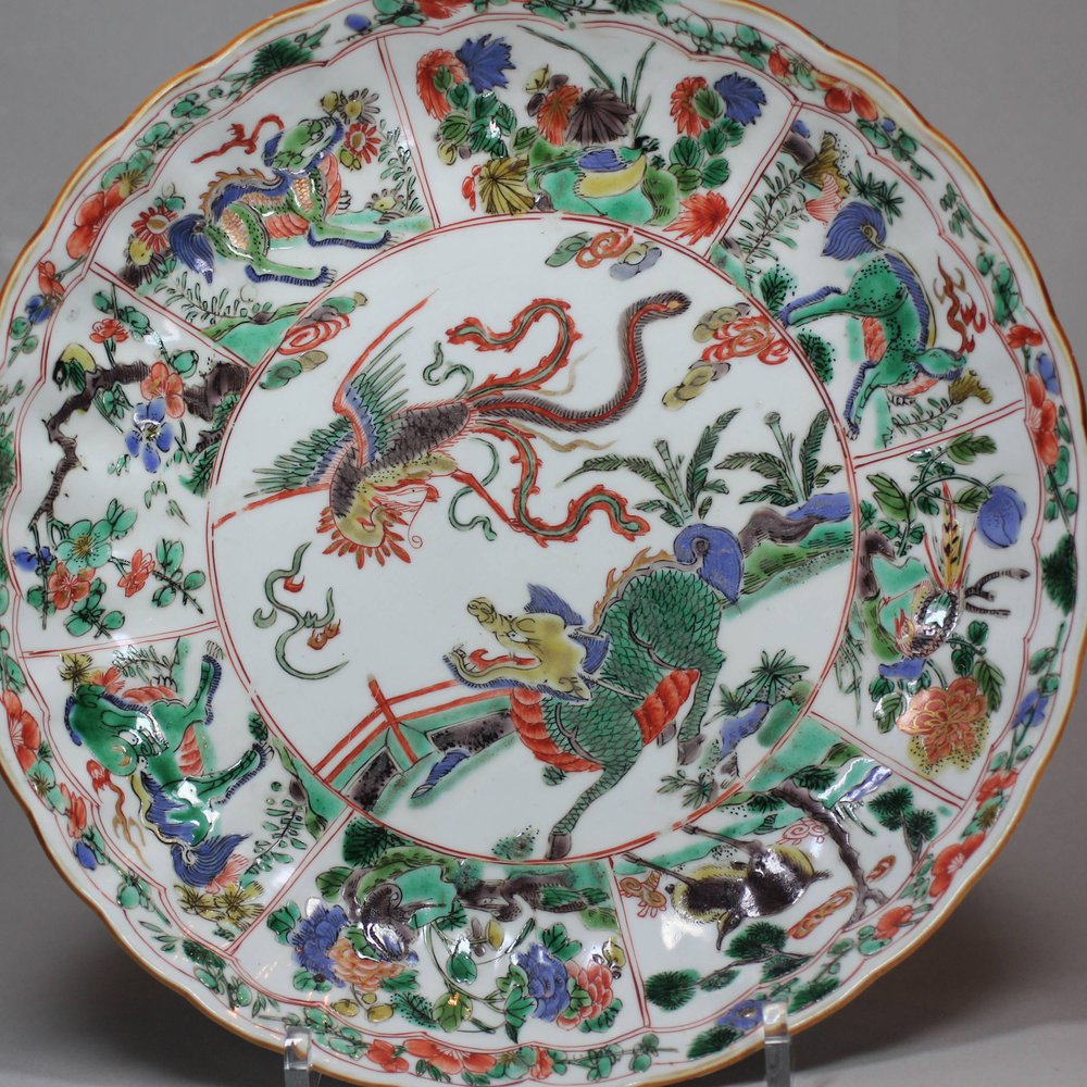V613 Famille verte fluted dish, Kangxi (1662-1722)