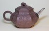 V737 Yixing hexagonal teapot, length 8in.