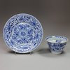 V978 Blue and white teabowl and saucer, Kangxi (1662-1722)