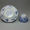 V978 Blue and white teabowl and saucer, Kangxi (1662-1722)