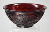V995 Ruby-red Beijing glass bowl, 19th century, carved with birds