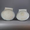 W105 Pair of Chinese rouge-de-fer moulded shell-shaped dishes
