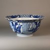 W146 Blue and white klapmutz bowl, Kangxi (1662-1722)