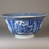 W147 Blue and white klapmutz bowl, Kangxi (1662-1722)