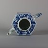 W226 Blue and white reticulated hexagonal teapot