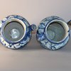 W245 Pair of Italian tin-glazed earthenware Savona wet drug jars