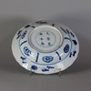 W256 Small blue and white warrior plate, Kangxi (1662-1722)