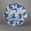 W257 Small blue and white warrior plate, Kangxi (1662-1722)