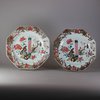 W264 Pair of Chinese octagonal famille rose plates
