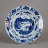 W314 Small Chinese moulded blue and white deep dish