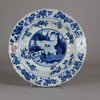 W316 Small Chinese moulded blue and white deep dish