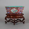 W337 Chinese ruby ground lobed brush washer, Daoguang mark and period (1820-1850)