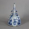 W429 Chinese blue and white moulded teapot and cover, Kangxi (1662-1722)