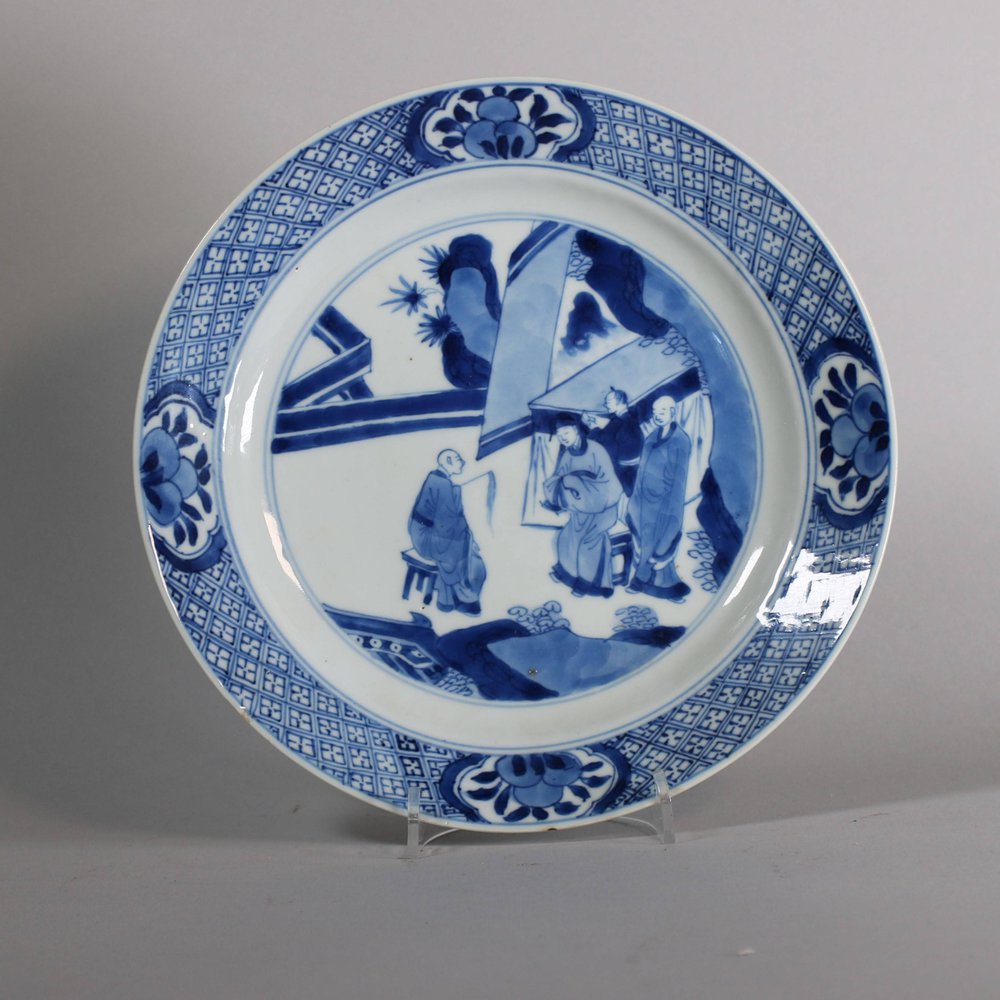 W43 Blue and white plate, Kangxi (1662-1722)