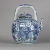 W431 Chinese blue and white kraak wine pot and cover, Wanli (1573 - 1619)