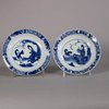 W461 Chinese near pair of small blue and white plates, Kangxi (1662-1722)