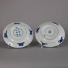 W461 Chinese near pair of small blue and white plates, Kangxi (1662-1722)