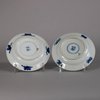 W462 Chinese near pair of small blue and white plates, Kangxi (1662-1722)