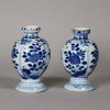 W466 Pair of small Chinese blue and white vases, Kangxi (1662-1722)