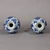W466 Pair of small Chinese blue and white vases, Kangxi (1662-1722)