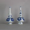 W470 Near pair of Chinese blue and white rosewater sprinklers, Kangxi (1662-1722)
