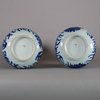 W472 A pair of Chinese blue and white Venetian-glass style vases, Kangxi (1662-1722),