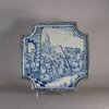 W487 Pair of Dutch delft blue and white plaques, c.1750