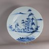 W492 English delft blue and white plate, c.1745