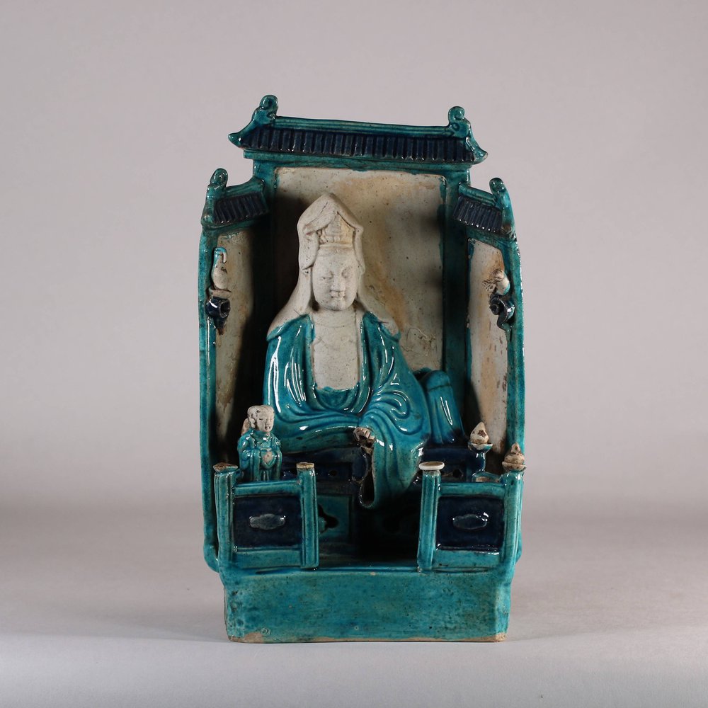 W531 Chinese turquoise-glazed figure of Guanyin, Kangxi (1662-1722)