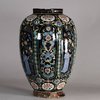 W542 Rare Dutch polychrome octagonal moulded vase
