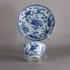 W554 Chinese blue and white cup and saucer, Kangxi (1662-1722)