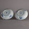 W556 Pair of Chinese blue and white saucers, Kangxi (1662-1722)