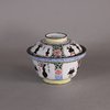 W566 Chinese Canton enamel bowl and cover, c.1800