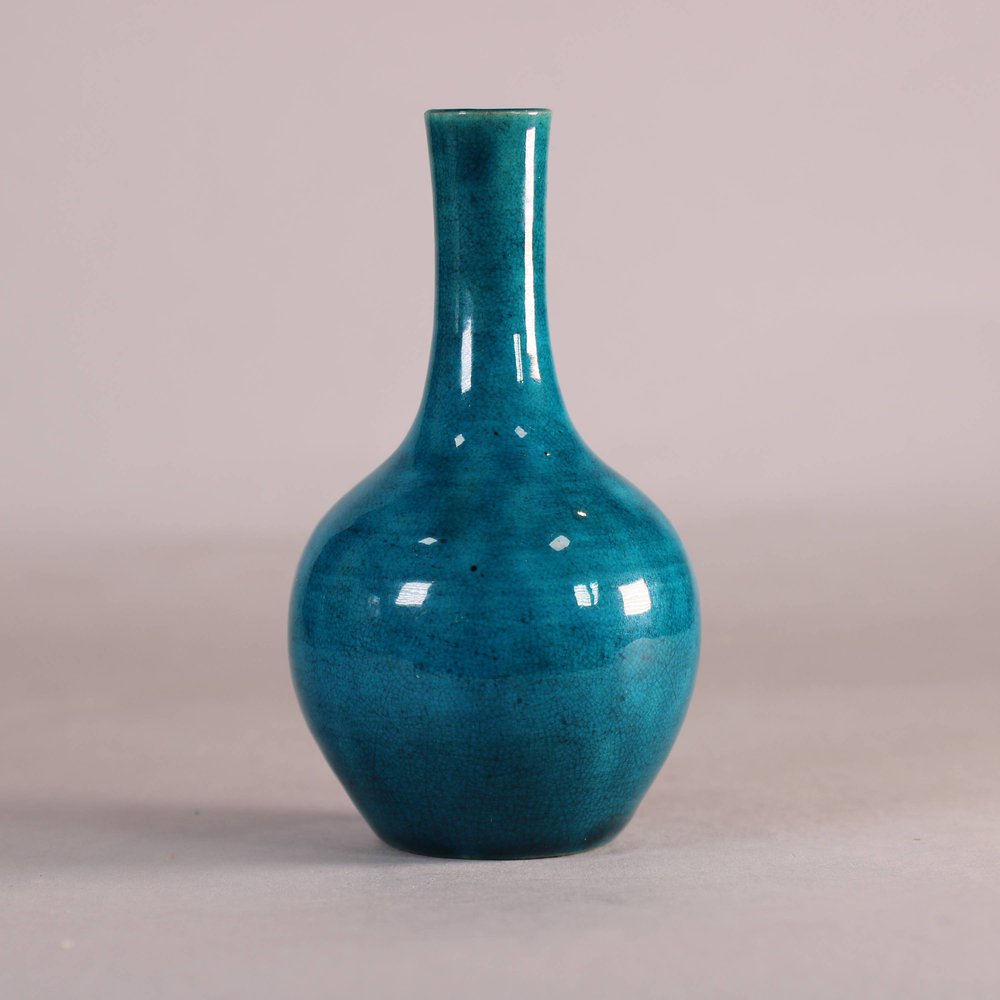 W588 Chinese turquoise-glazed bottle vase, Kangxi (1662-1722)