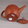 W607 Staffordshire barrel-shaped redware small teapot and cover, circa 1770