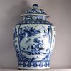 JB66 Chinese massive blue and white baluster jar with cover, Kangxi (1662-1722)