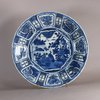 W644 Chinese blue and white kraak dish, Wanli (1753-1619)