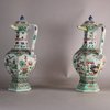 W652 Pair of extremely rare Chinese famille verte ewers, Kangxi (1662-1722)