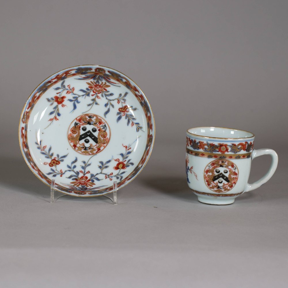 W654 Chinese armorial coffee cup and saucer, Kangxi (1662-1722)