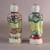 W664 Two exceptional Chinese famille verte figures of boys holding jars, Kangxi (1662-1722)