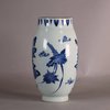 W687 Fine Chinese Transitional Chongzhen blue and white ovoid vase, circa 1640,