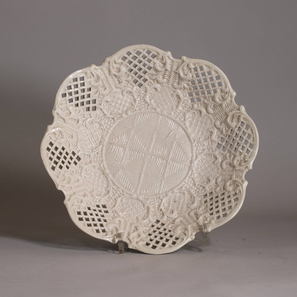 W702 Staffordshire white saltglazed pierced basket, circa 1750