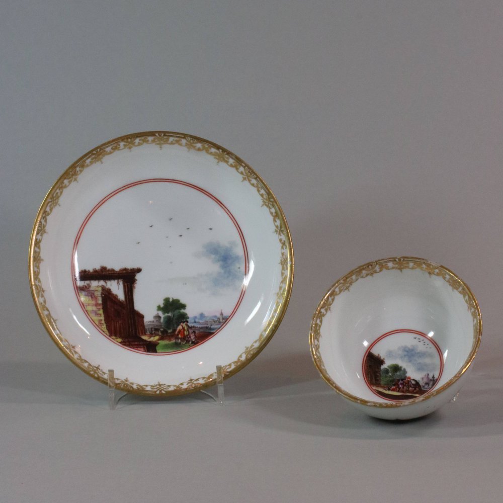 W72 A Meissen teabowl and saucer, circa 1740