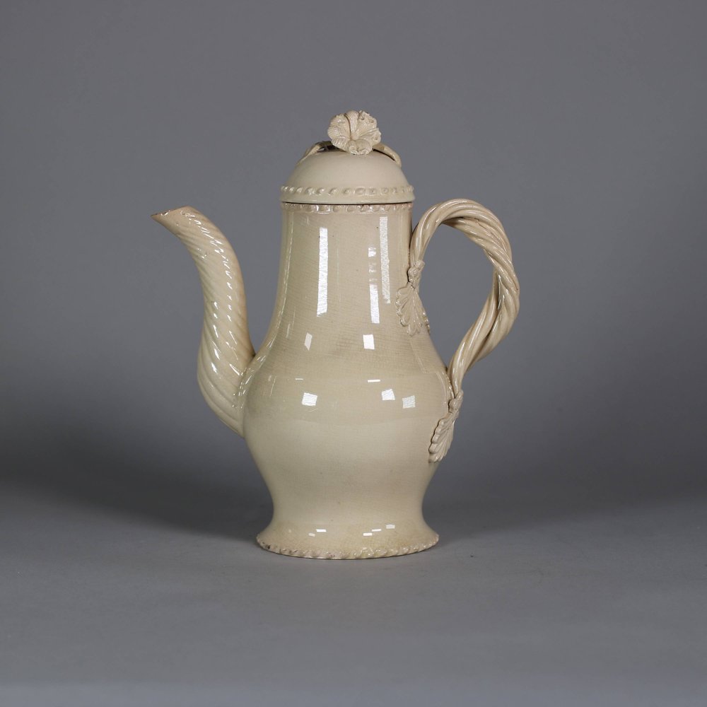 W735 Leeds creamware coffee pot, possibly Melbourne, circa 1770
