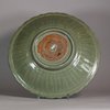W773 A Longquan celadon-glazed shallow dish Yuan or Ming dynasty