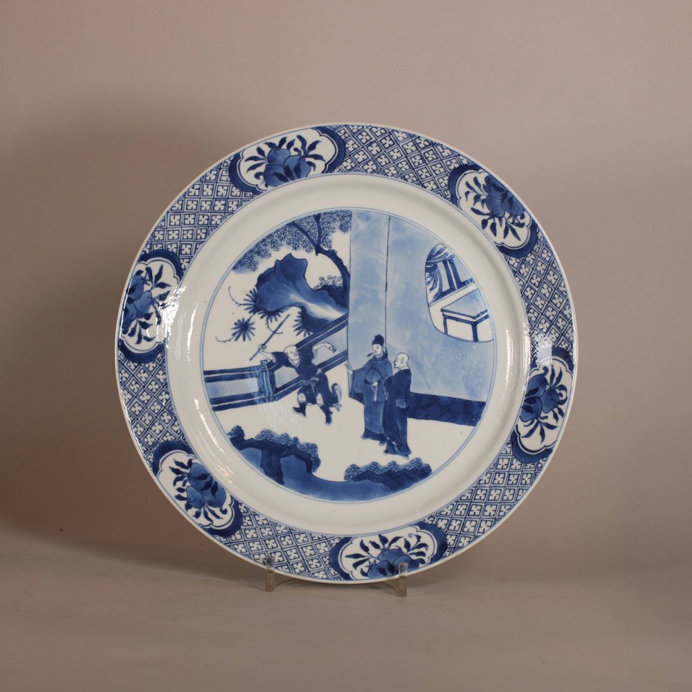 W777 Chinese blue and white plate, Kangxi (1662-1722)