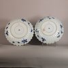 W792 Pair of blue and white petal shaped lobed dishes Kangxi,