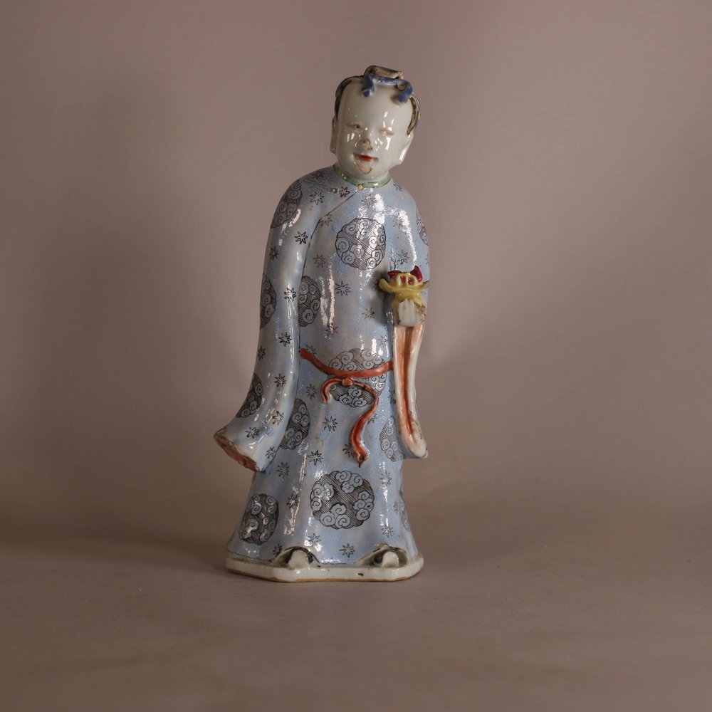W825 Chinese famille rose figure of He Xiangu, Qianlong (1736-95)