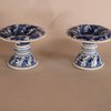 W842 PAIR OF CHINESE BLUE AND WHITE SPIRAL FORM SALTS , KANGXI (1662 - 1722)